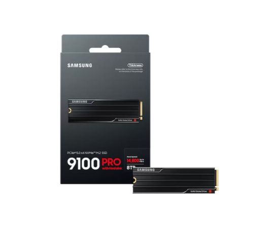 SSD SAMSUNG 9100 PRO 8TB M.2 NVMe TLC Write speed 13400 MBytes/sec Read speed 14800 MBytes/sec 3.88mm TBW 4800 TB MZ-VAP8T0CW
