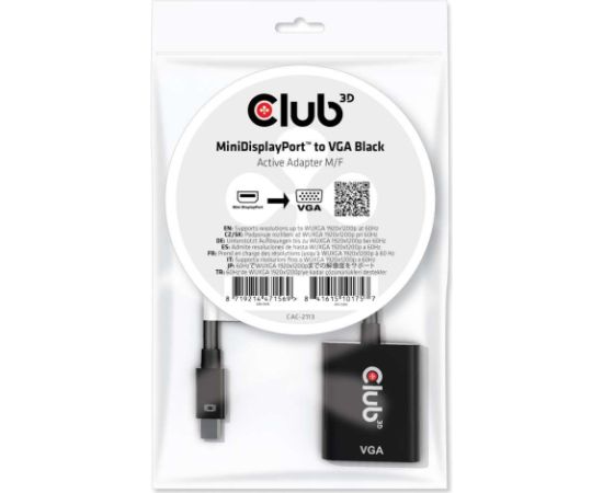 I/O ADAPTER MINI DP TO VGA/M/F CAC-2113 CLUB3D
