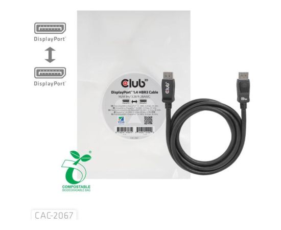 CABLE MINI DP TO DP 1M/M/M CAC-2067 CLUB3D  Кабель HDMI