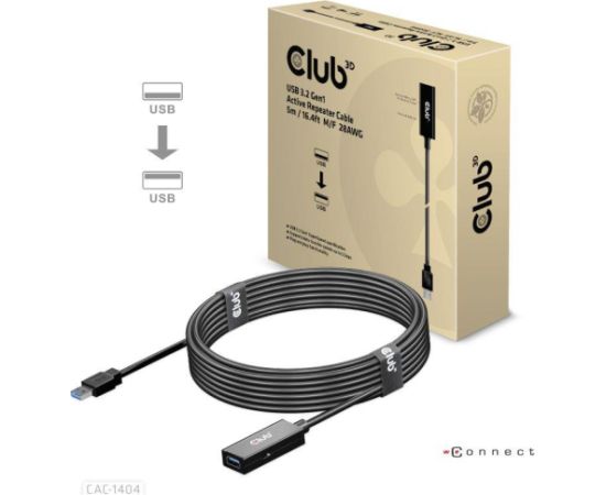 CABLE USB3.2 TO USB3.2 5M/M/F CAC-1404 CLUB3D Data USB kabeļi