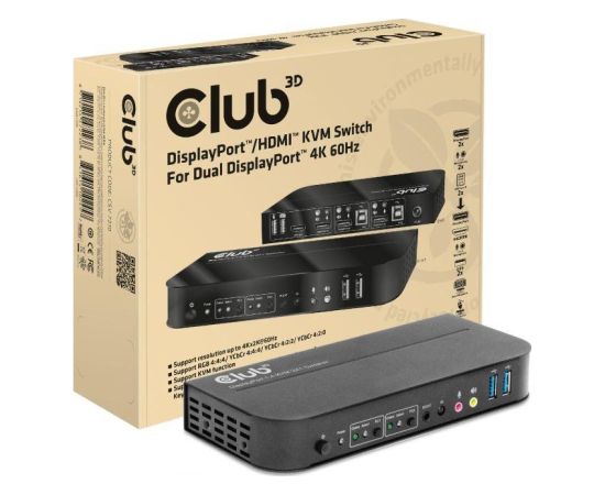 VIDEO SWITCH KVM DP/HDMI/CSV-7210 CLUB3D