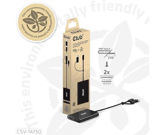 I/O ADAPTER USB-C TO HDMI/DUAL CSV-1475 CLUB3D I/O ADAPTER USB-C TO HDMI/DUAL CSV-1475 CLUB3D