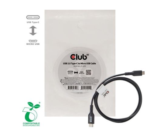 CABLE USB TO MICRO USB 1M/M/M CAC-1526 CLUB3D Дата USB-кабели