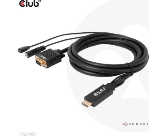 CABLE HDMI TO VGA 2M/M/M CAC-1712 CLUB3D  Кабель HDMI