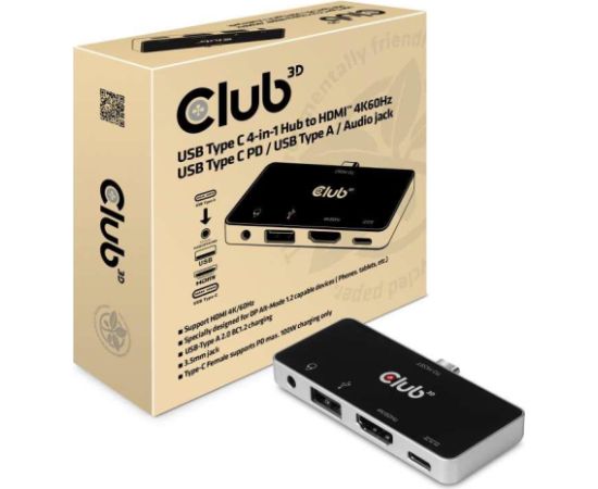 I/O HUB 4IN1 USB-C TO HDMI/100W CSV-1591 CLUB3D