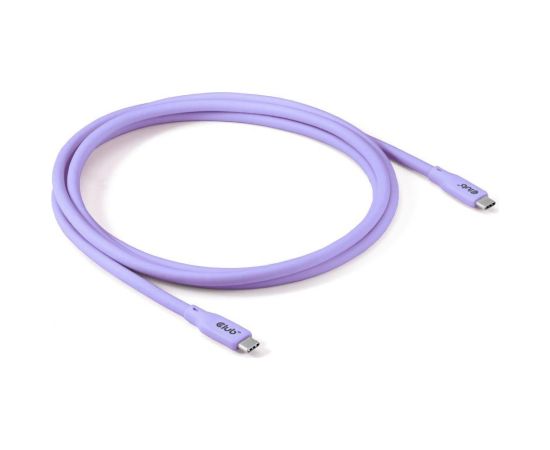 CABLE USB-C TO USB-C 2M/M/M PURPLE CAC-3004 CLUB3D Data USB kabeļi