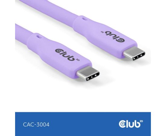 CABLE USB-C TO USB-C 2M/M/M PURPLE CAC-3004 CLUB3D Data USB kabeļi