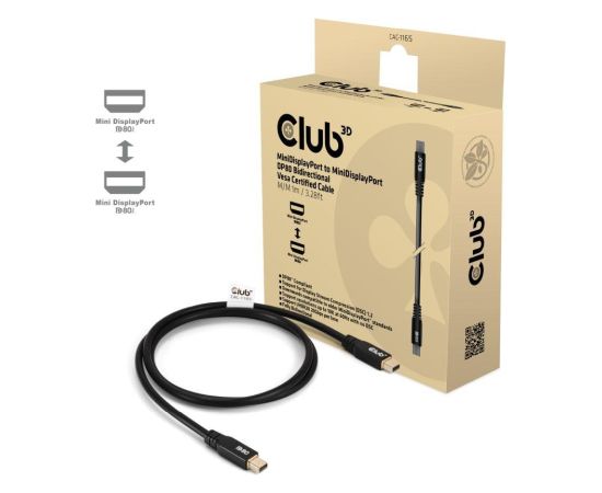 CABLE MINI DP TO MINI DP 1M/M/M CAC-1165 CLUB3D  Кабель HDMI