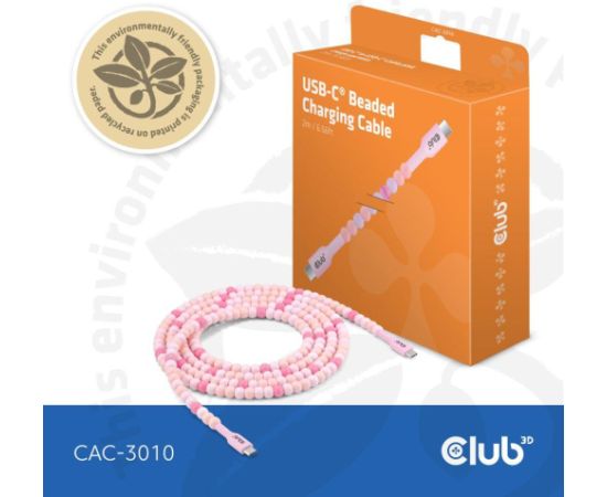 CABLE USB-C TO USB-C/PINK CAC-3010 CLUB3D Дата USB-кабели