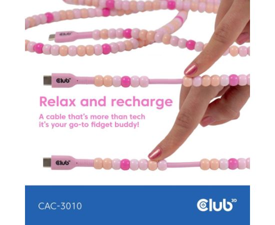 CABLE USB-C TO USB-C/PINK CAC-3010 CLUB3D Дата USB-кабели