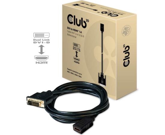 CABLE DVI-D TO HDMI 2M/M/F CAC-1211 CLUB3D  Кабель HDMI