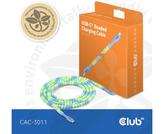 CABLE USB-C TO USB-C/BLUE CAC-3011 CLUB3D Дата USB-кабели