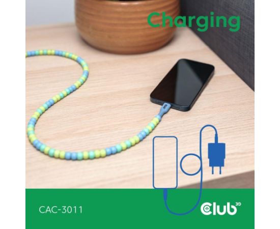 CABLE USB-C TO USB-C/BLUE CAC-3011 CLUB3D Дата USB-кабели