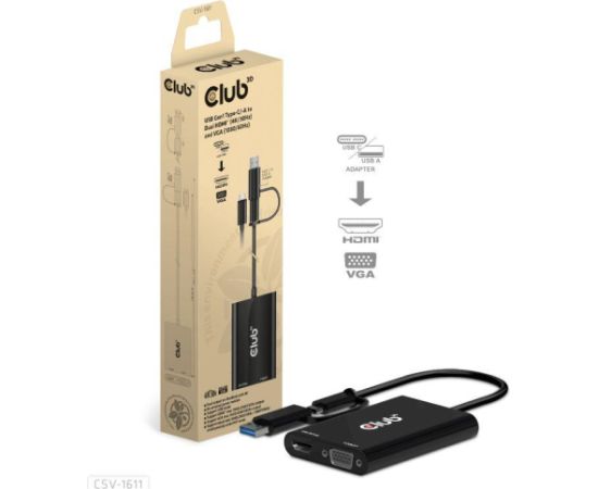 I/O ADAPTER USB-C TO HDMI/VGA/CSV-1611 CLUB3D I/O ADAPTER USB-C TO HDMI/VGA/CSV-1611 CLUB3D