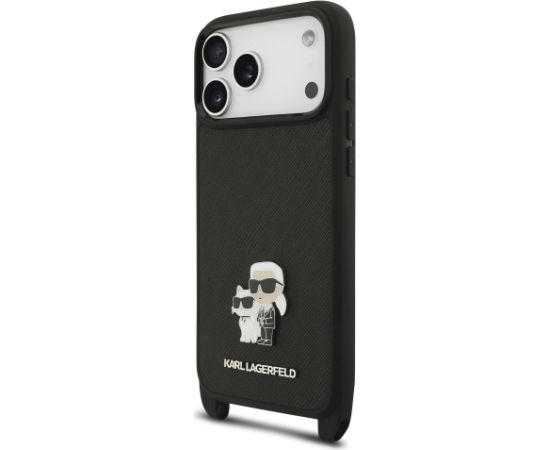 Karl Lagerfeld Saffiano Crossbody Strap Metal Karl and Choupette Case Чехол для Apple iPhone 17 Pro Max Чехлы - альтернативные
