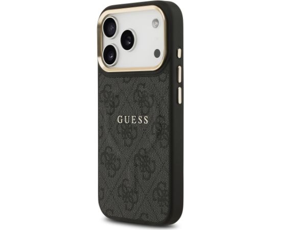 Guess PU Leather 4G Gold Frame MagSafe Case Чехол для Apple iPhone 17 Pro Чехлы - альтернативные