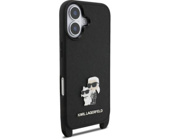 Karl Lagerfeld Saffiano Crossbody Strap Metal Karl and Choupette Case Чехол для Apple iPhone 17 Чехлы - альтернативные