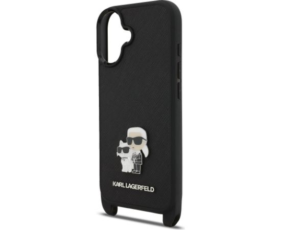 Karl Lagerfeld Saffiano Crossbody Strap Metal Karl and Choupette Case Чехол для Apple iPhone 17 Чехлы - альтернативные