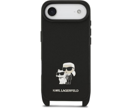 Karl Lagerfeld Saffiano Crossbody Strap Metal Karl and Choupette Case Чехол для Apple iPhone 17 Air Чехлы - альтернативные