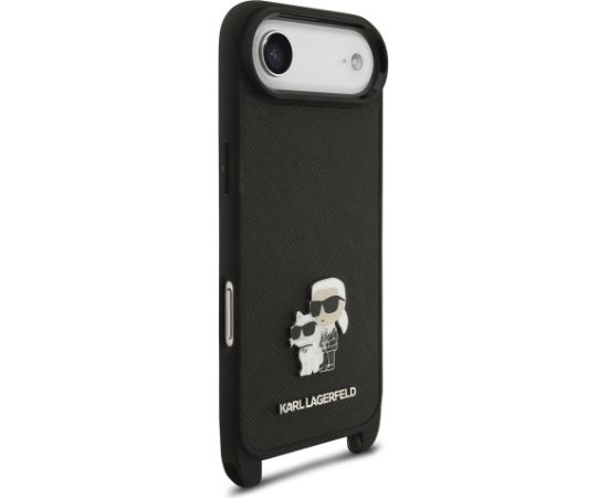 Karl Lagerfeld Saffiano Crossbody Strap Metal Karl and Choupette Case Чехол для Apple iPhone 17 Air Чехлы - альтернативные