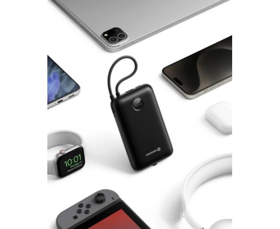 Swissten Voltbox 35W Power Bank 20000 mAh со встроенными кабелями USB-C и Lightning
