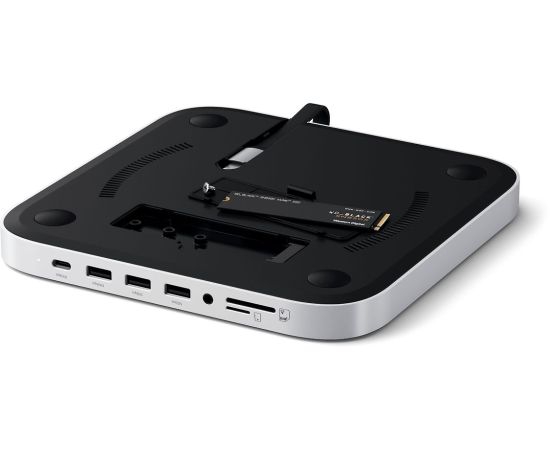 SATECHI Mac Mini Stand & Hub with NVMe SSD Enclosure - Silver Datoru dokstacijas