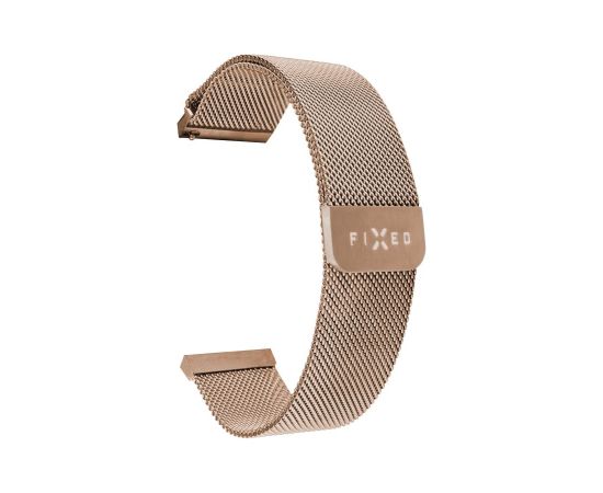 Fixed Mesh Strap with Quick Release, 18mm, Stainless Steel Mesh Strap for Smartwatch Gold Smart-Watch aksesuāri
