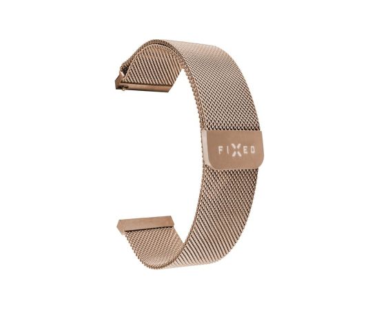 Fixed Mesh Strap with Quick Release, 18mm, Stainless Steel Mesh Strap for Smartwatch Gold Smart-Watch aksesuāri
