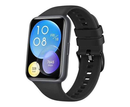 Fixed Silicone Strap for Huawei Watch Fit 2/Fit 2 Classic Black Smart-Watch aksesuāri