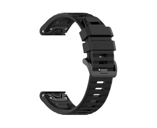 Fixed Silicone Strap for Garmin QuickFit 22mm Black Smart-Watch aksesuāri