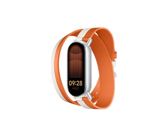 Xiaomi Dual-tone Leather Strap 140–180mm White and Orange Calf Leather, PU (inside) Smart pūlksteņu aksesuāri