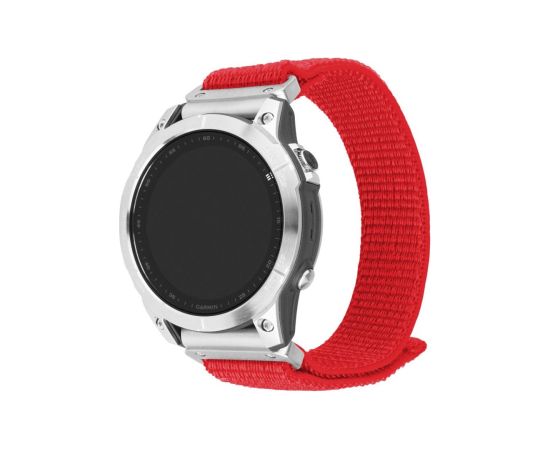 Fixed Sporty Strap for Garmin QuickFit 22mm 160-210 mm Red Nylon Smart pūlksteņu aksesuāri