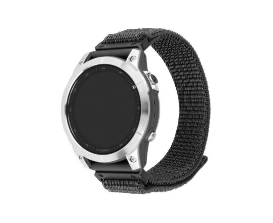 Fixed Sporty Strap for Garmin QuickFit 22mm 160-210 mm Dark gray Nylon Smart pūlksteņu aksesuāri