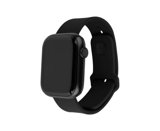 Fixed Sporty Strap Set for Apple Watch 42/44/45mm 170-235 mm Black Silicone Smart pūlksteņu aksesuāri