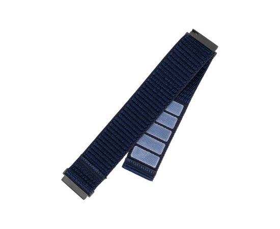 Fixed Sporty Strap with Quick Release 20mm for Smartwatch 160-210 mm Dark Blue Nylon Smart-Watch aksesuāri