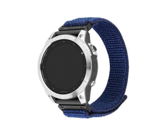 Fixed Sporty Strap for Garmin QuickFit 22mm 160-210 mm Dark blue Nylon Smart pūlksteņu aksesuāri