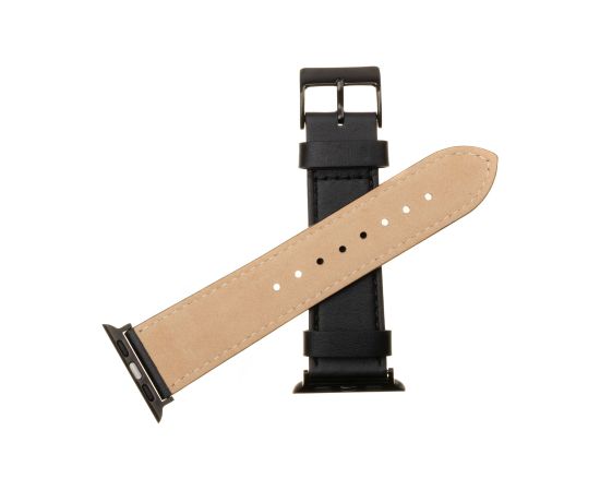 Fixed Strap for Apple Watch 42/44/45/46/49mm Black Leather Smart pūlksteņu aksesuāri