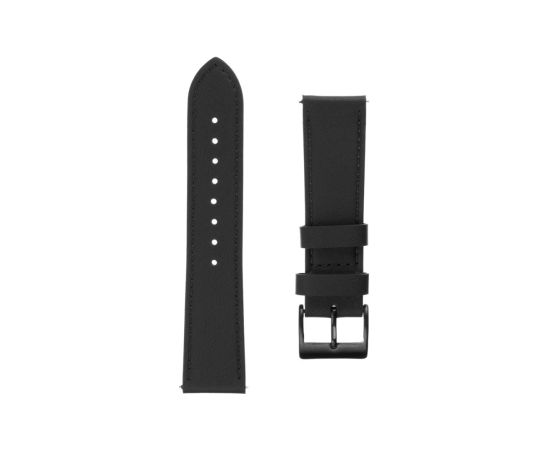 Fixed Leather Strap with Quick Release 22mm for Smartwatch Black Smart pūlksteņu aksesuāri