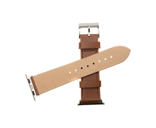 Fixed Strap for Apple Watch 42/44/45/46/49mm Brown Leather Smart pūlksteņu aksesuāri