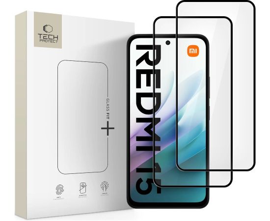 Защитное стекло дисплея Tech-Protect Glass Fit+ 2-Pack Xiaomi Redmi 15 4G/Redmi 15 5G черное