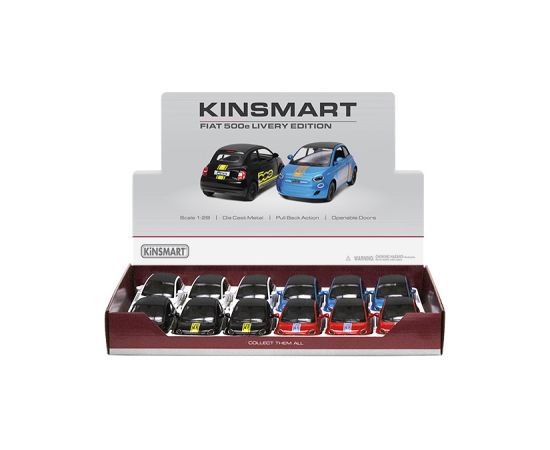 Kinsmart Металлическая авто моделька Fiat 500e (Livery Edition) 1:28 KT5440F