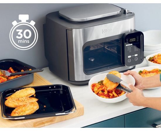 (Ir Veikalā) Ninja SFP700EU Karstā gaisa friteris [Air fryer] Combi Cooker 12in1 pelēks multivārāmais katls