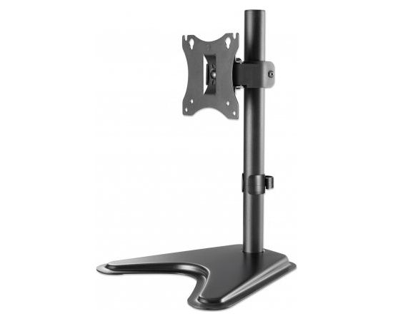 Manhattan Desk Mount for TV & Monitors, Stand Assembly, Tilt/Swivel/Rotation, For screens 10" to 27", VESA compatability: 75x75 and 100x100mm - check the dimensions of the four mounting holes on back of screen to ensure it fits, Max 7kg, Black, Bracket
