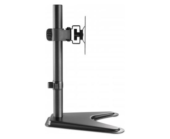 Manhattan Desk Mount for TV & Monitors, Stand Assembly, Tilt/Swivel/Rotation, For screens 10" to 27", VESA compatability: 75x75 and 100x100mm - check the dimensions of the four mounting holes on back of screen to ensure it fits, Max 7kg, Black, Bracket