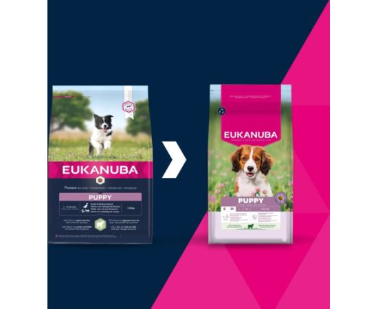 EUKANUBA Puppy&Junior Small/Medium Lamb & Rice 3kg Suņu barība