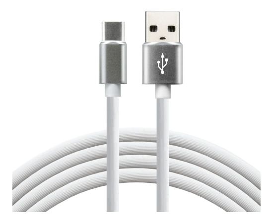 everActive cable USB-C 1m - White, silicone, quick charge, 3A - CBS-1CW Дата USB-кабели