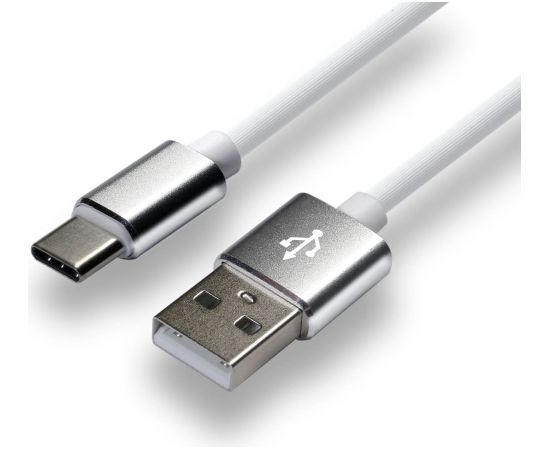 everActive cable USB-C 1m - White, silicone, quick charge, 3A - CBS-1CW Дата USB-кабели