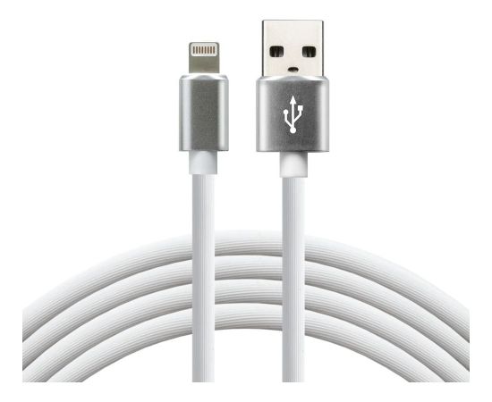 everActive cable USB Lightning 1m - White, silicone, quick charge, 2,4A - CBS-1IW Дата USB-кабели