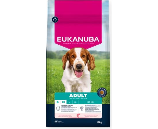 EUKANUBA Adult Small/Medium Salmon & Barley 12kg Suņu barība