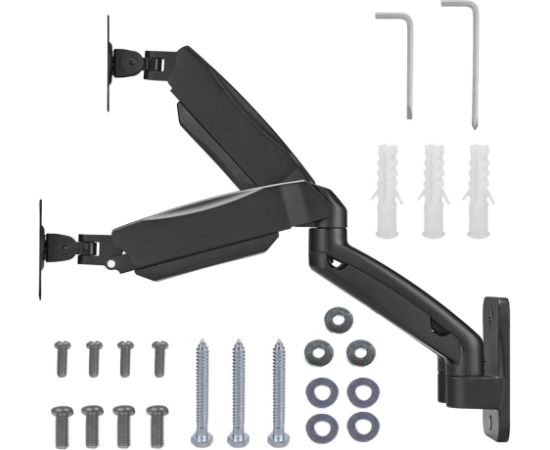 Maclean wall mount for two monitors, 17-32'', 9kg max, mechanical spring, MC-988